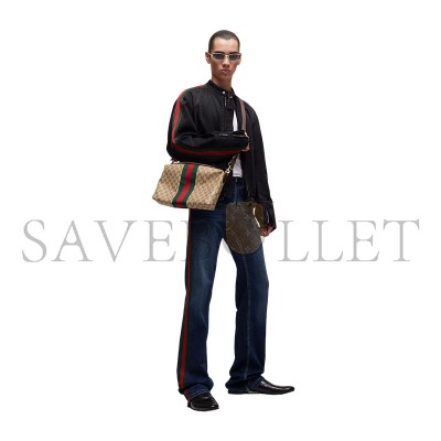GUCCI MEDIUM GG CROSSBODY BAG WITH WEB A002KX (33*20*6cm)