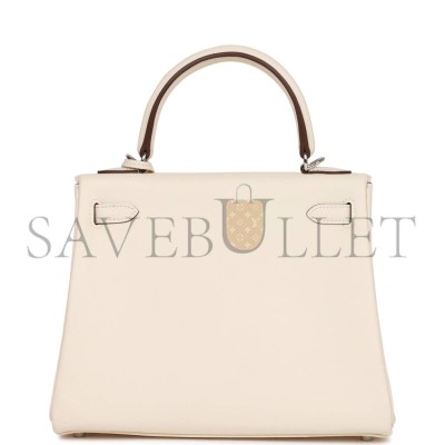 HERMES KELLY 25 SWIFT PALLADIUM HARDWARE (25*17*7cm) HERMES KELLY 25 SWIFT PALLADIUM HARDWARE (25*17*7cm)