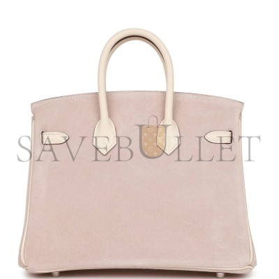 HERMES BIRKIN 25 SWIFT AND SUEDE PALLADIUM HARDWARE (25*20*13cm) HERMES BIRKIN 25 SWIFT AND SUEDE PALLADIUM HARDWARE (25*20*13cm)