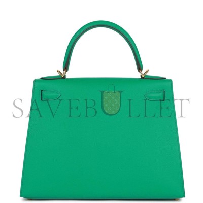 HERMES KELLY SELLIER 28 VERT JADE EPSOM GOLD HARDWARE (28*22*10cm) HERMES KELLY SELLIER 28 VERT JADE EPSOM GOLD HARDWARE (28*22*10cm)