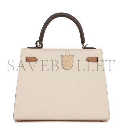 HERMES KELLY 25 SELLIER EPSOM BRUSHED PALLADIUM HARDWARE (25*17*7cm) HERMES KELLY 25 SELLIER EPSOM BRUSHED PALLADIUM HARDWARE (25*17*7cm)