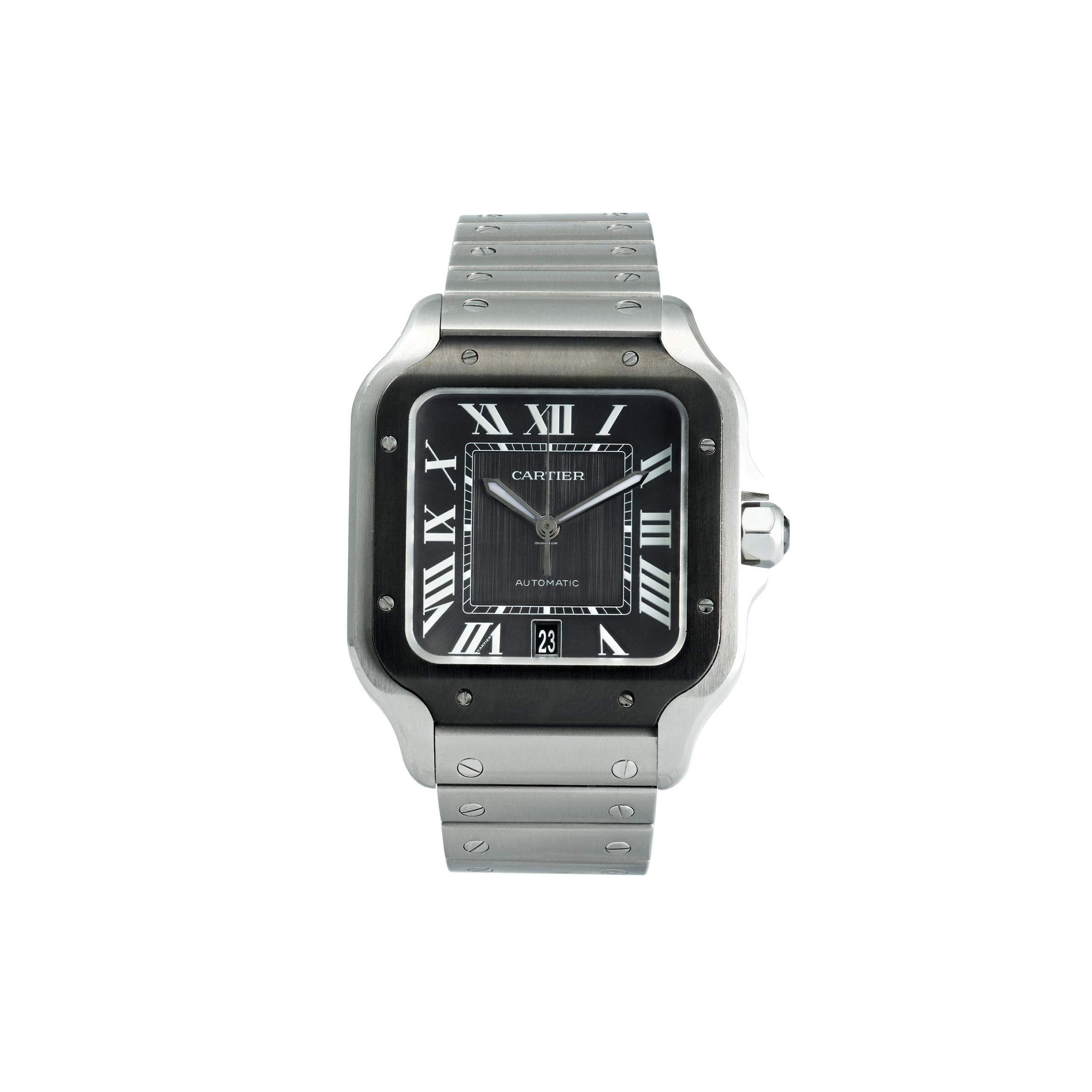 CARTIER SANTOS LARGE STAINLESS STEEL AUTOMATIC 48MM WATCH WSSA0037