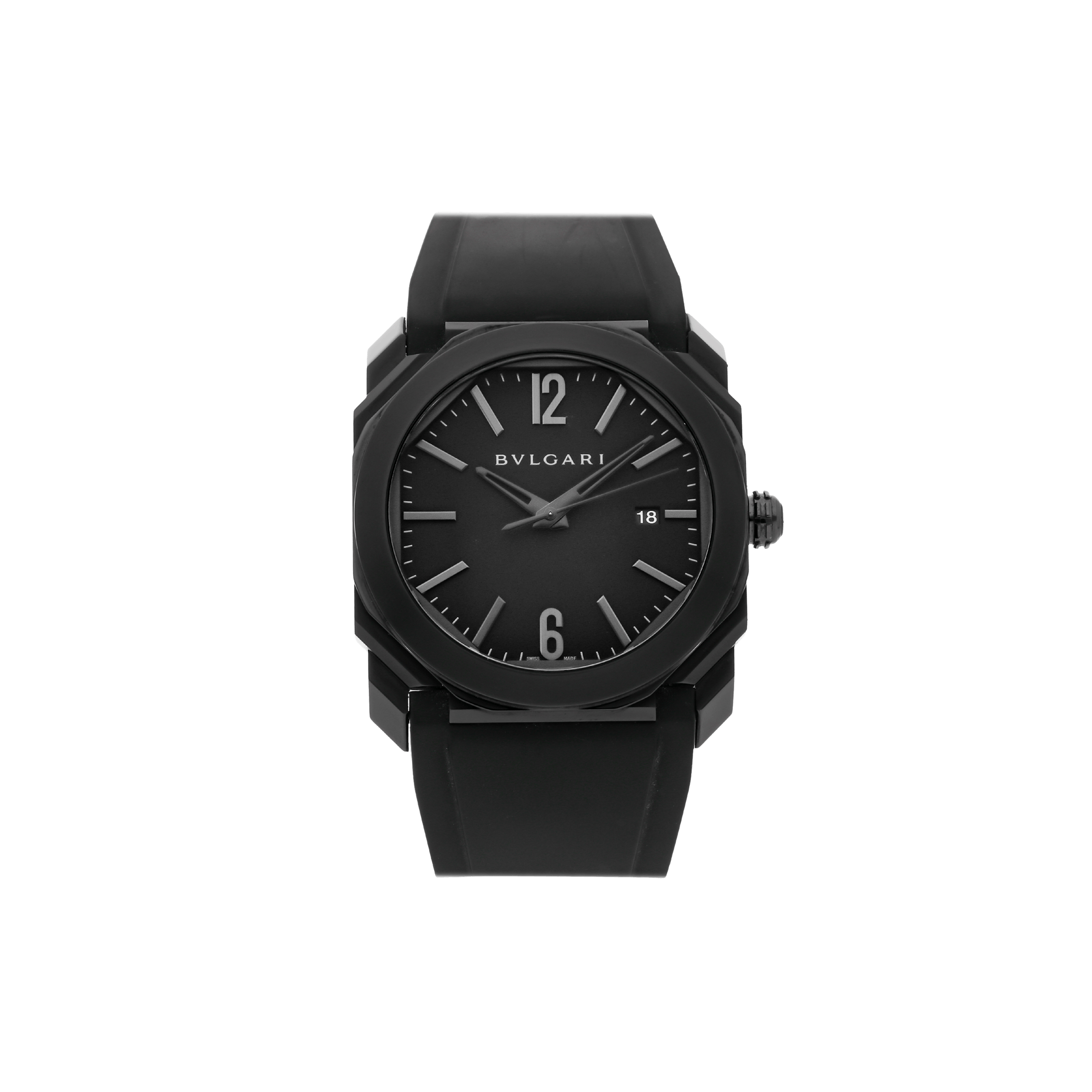 B*VLGARI OCTO ULTRANERO BLACK STEEL AUTOMATIC 41MM MEN'S WATCH 102737