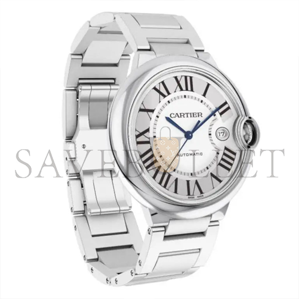 CARTIER BALLON BLEU DE SILVER SILVER STEEL CASSETTE MEN'S 42MM WATCH WSBB0049