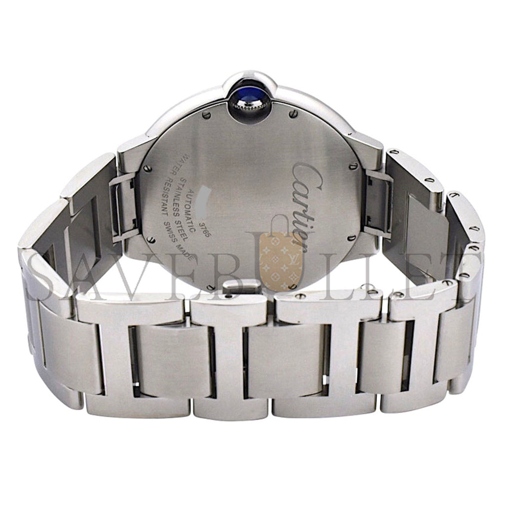 CARTIER BALLON BLEU DE SILVER SILVER STEEL CASSETTE MEN'S 42MM WATCH WSBB0049