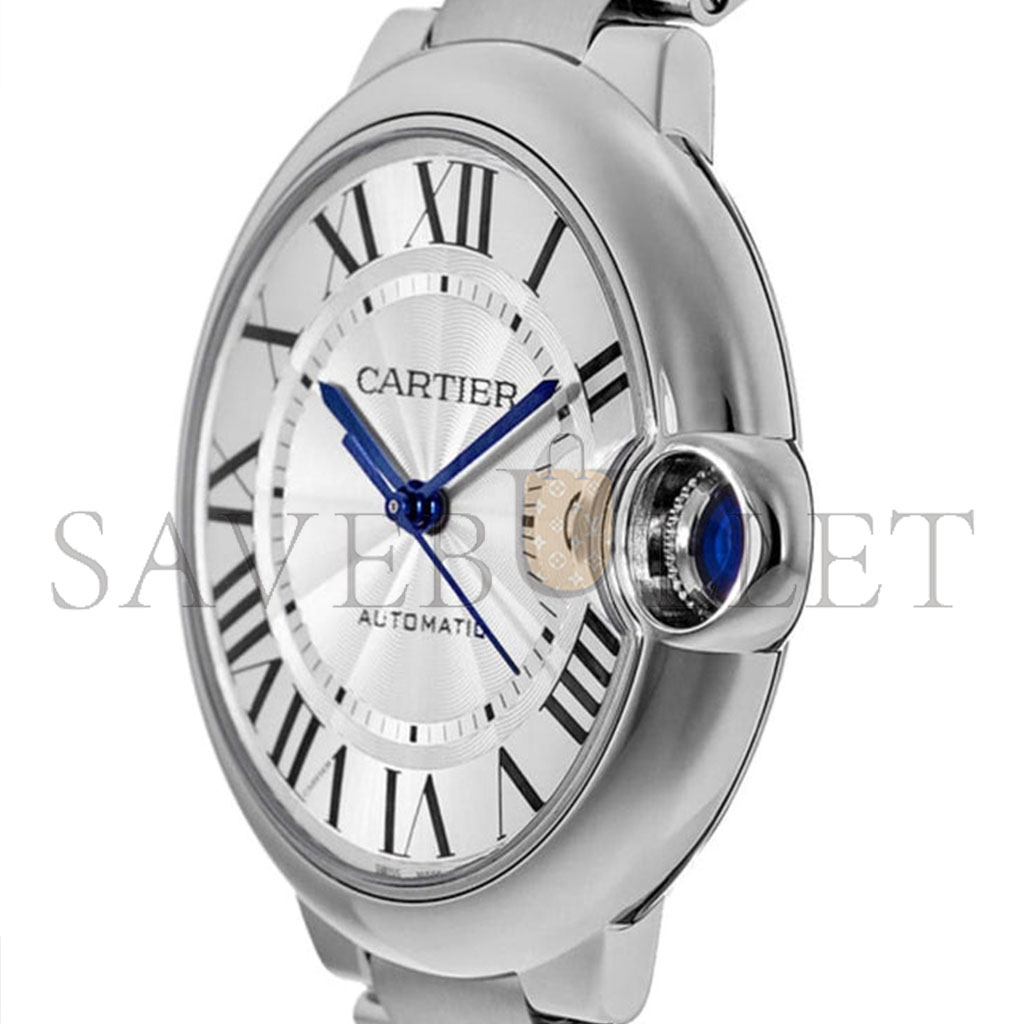 CARTIER BALLON BLEU DE SILVER SILVER STEEL CASSETTE MEN'S 42MM WATCH WSBB0049
