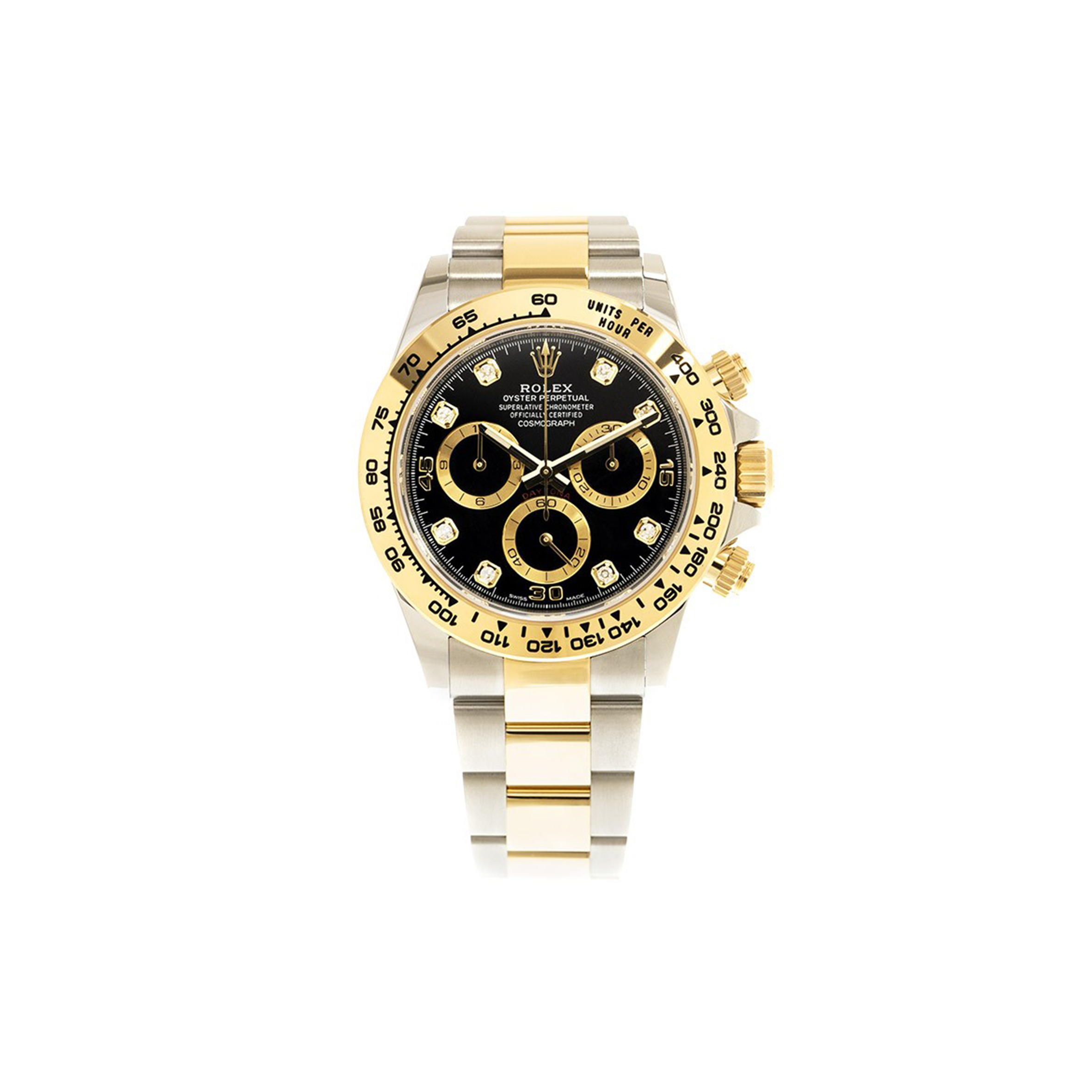 ROLEX DAYTONA DIAMOND-ENCRUSTED BRIGHT BLACK DIAL 40MM WATCH 116503-0011
