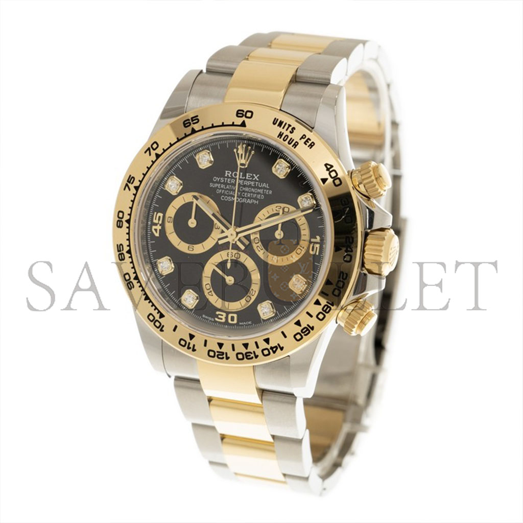 ROLEX DAYTONA DIAMOND-ENCRUSTED BRIGHT BLACK DIAL 40MM WATCH 116503-0011