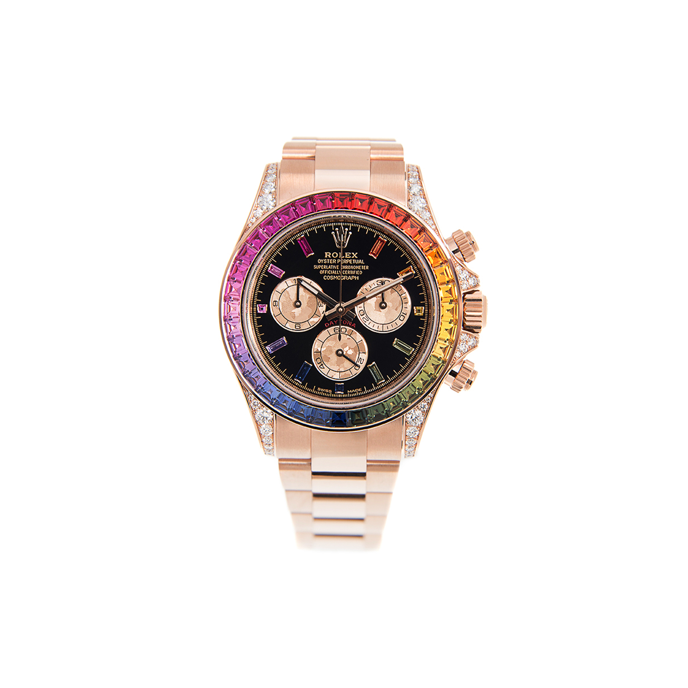 ROLEX DAYTONA SQUARE RAINBOW GEMSTONE 40MM WATCH 116595RBOW-0001