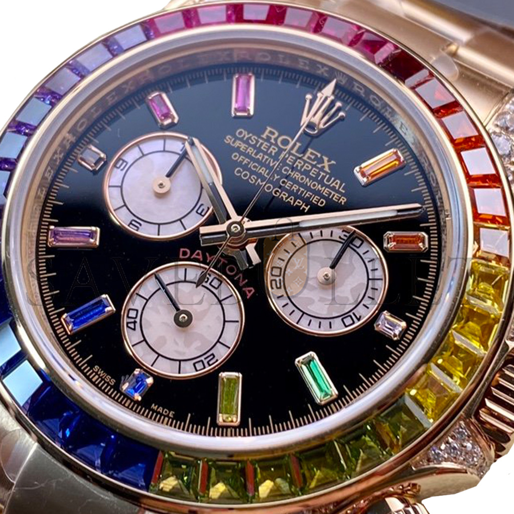 ROLEX DAYTONA SQUARE RAINBOW GEMSTONE 40MM WATCH 116595RBOW-0001