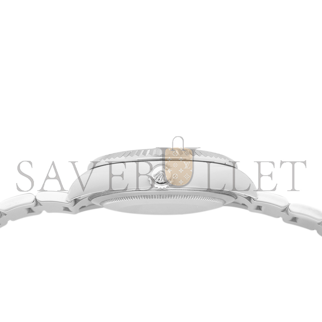 ROLEX SKY-DWELLER STAINLESS STEEL ANNUAL CALENDAR DUAL TIME ZONE WRISTWATCH WITH WHITE GOLD 40MM 326934