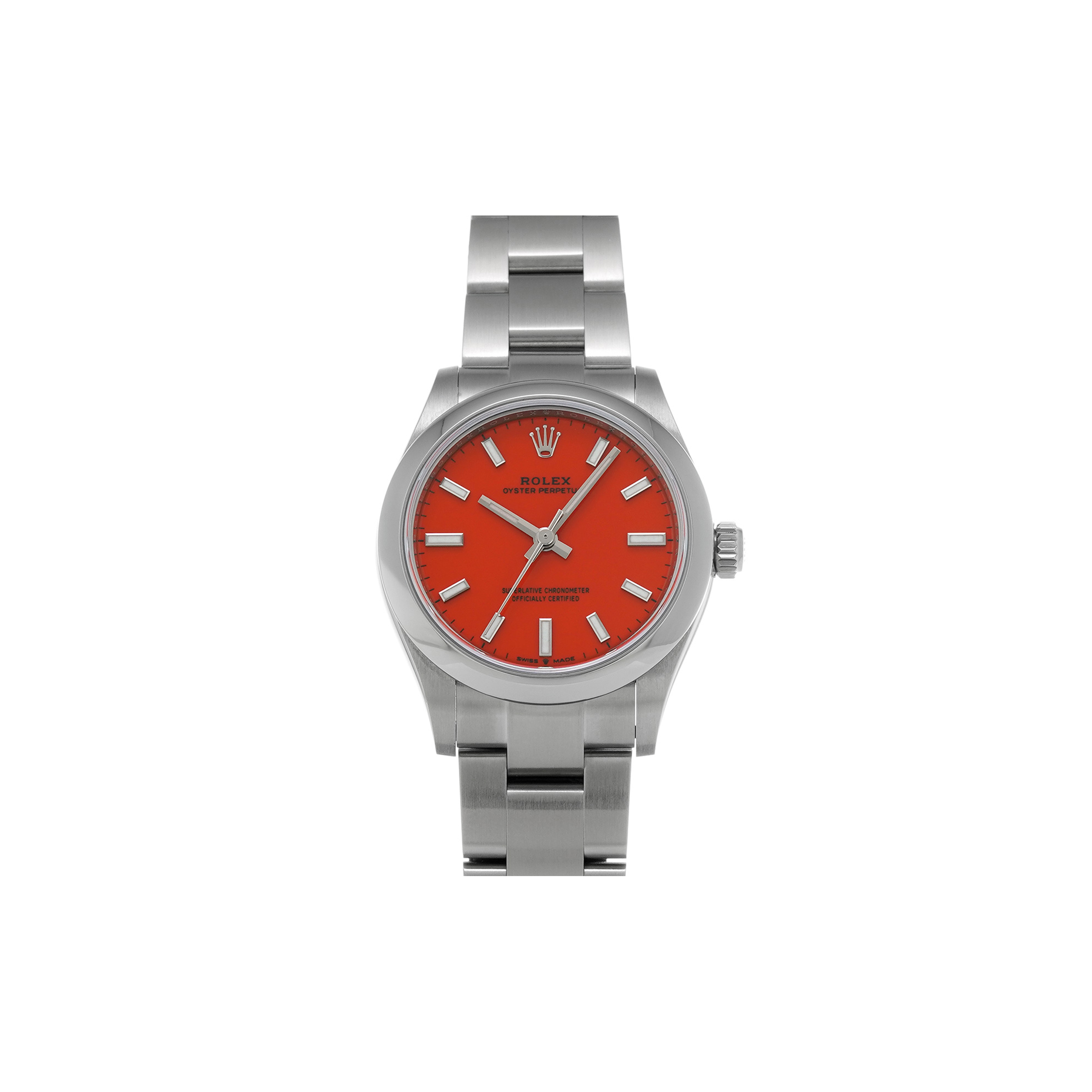 R*L*X OYSTER PERPETUAL CORAL RED 31MM WATCH 277200