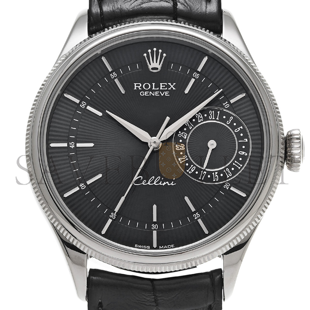 ROLEX CELLINI DAYTO BLACK 39MM WATCH 50519