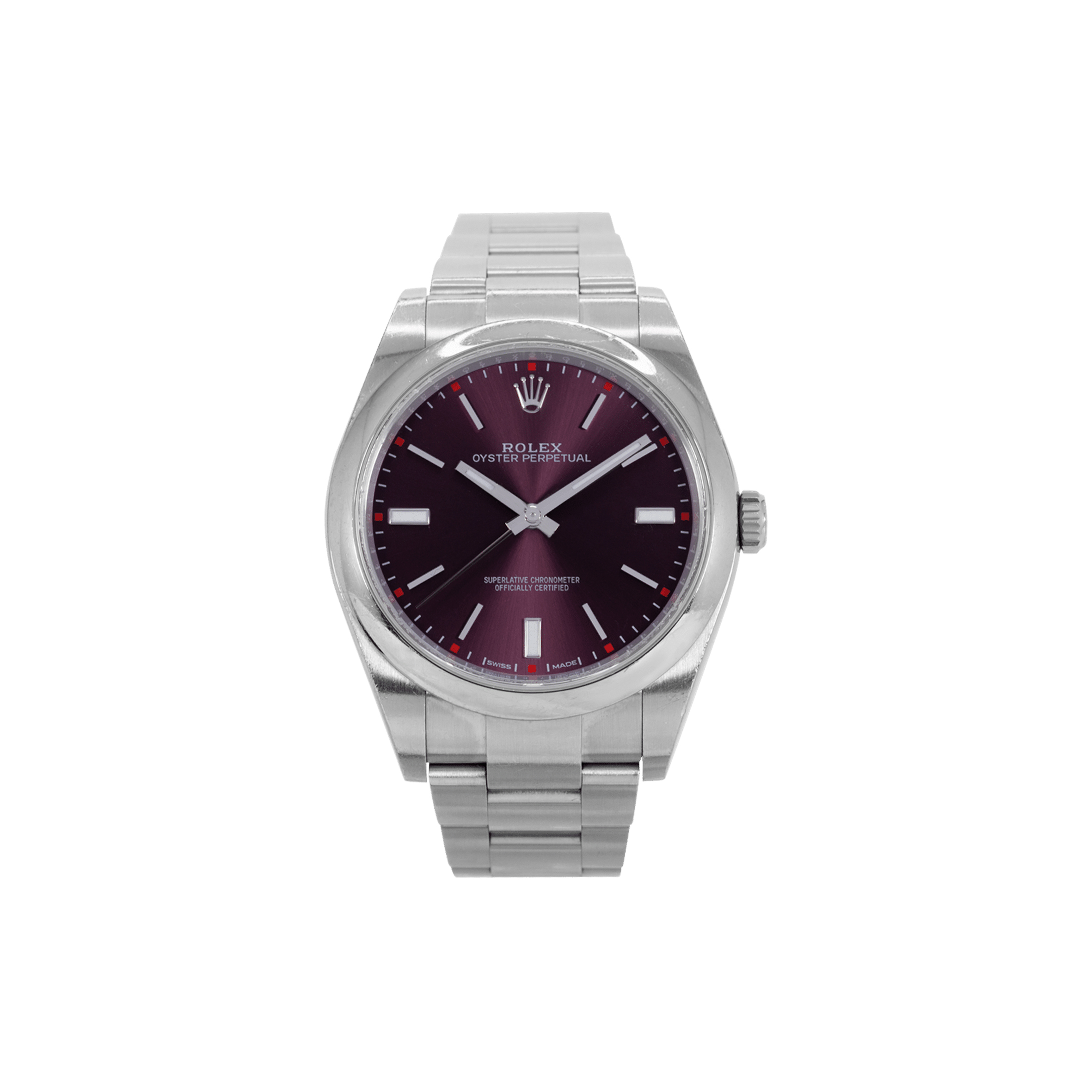 R*L*X OYSTER PERPETUAL STAINLESS STEEL 39MM WATCH 114300-0002