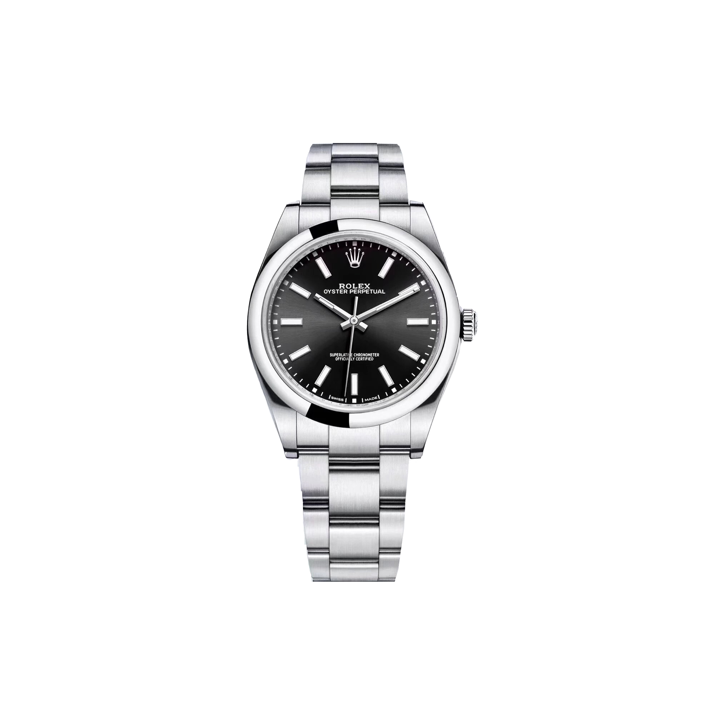 R*L*X OYSTER PERPETUAL SERIES BLACK FACE MECHANICAL 39MM WATCH 114300-0005