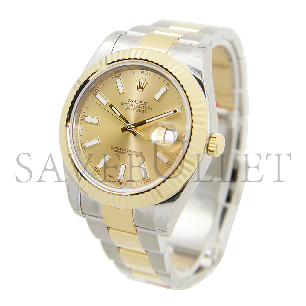 ROLEX DATEJUST CHAMPAGNE DIAL 41MM WATCH 116333