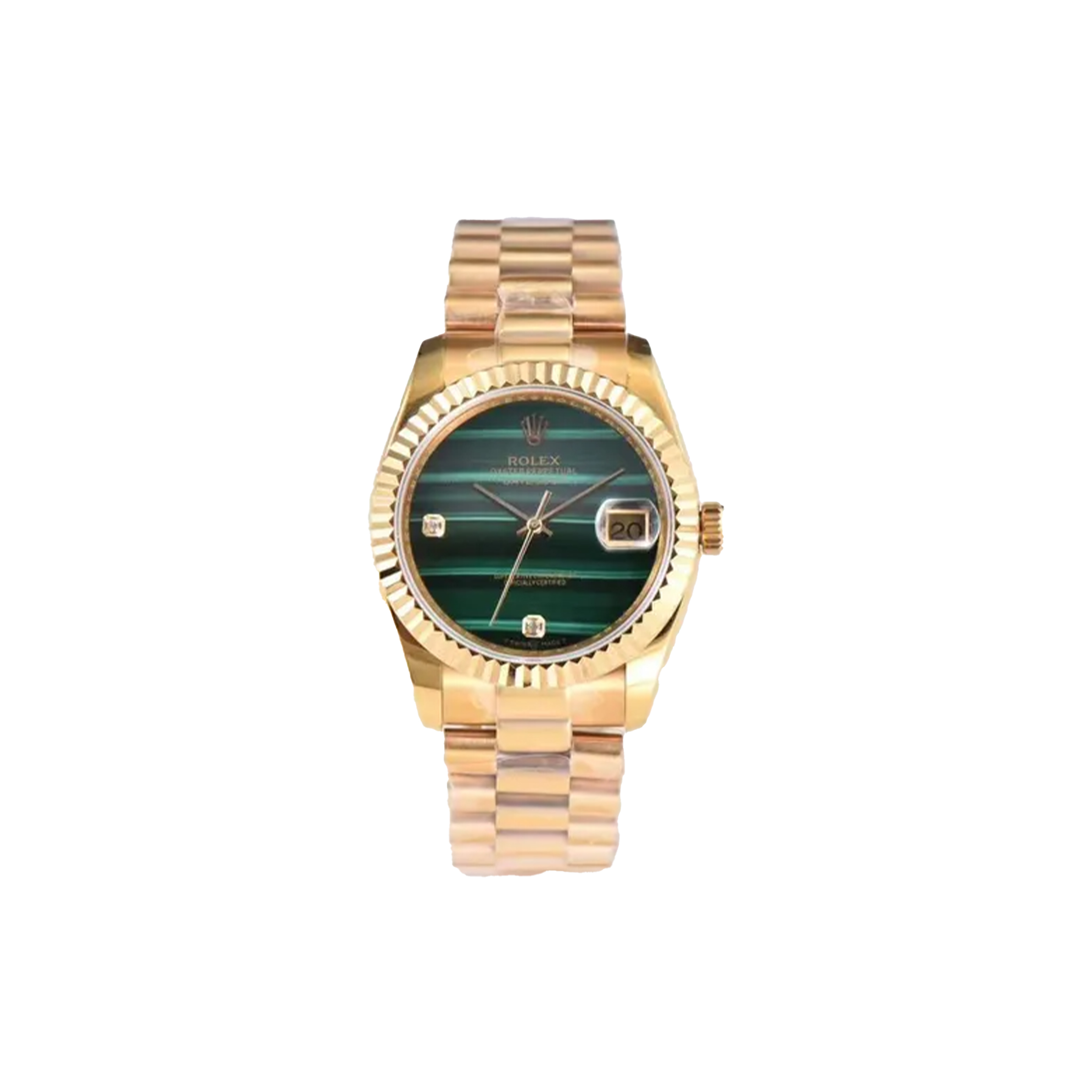 ROLEX DATEJUST MALACHITE DIAL MECHANICAL 36MM WATCH 18238