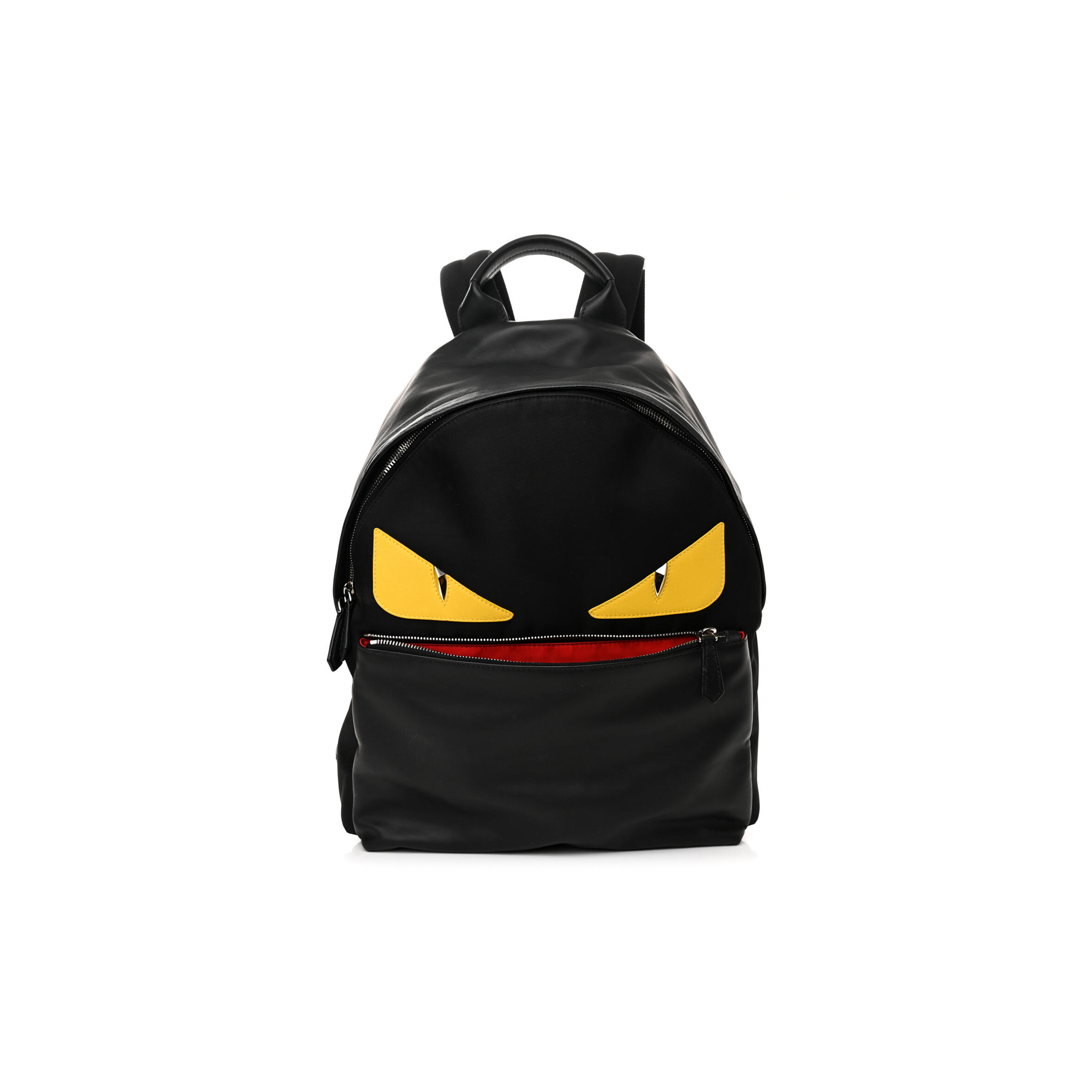 FENDI NYLON VITELLO LIBERTY VITELLO DOLCE MONSTER EYES ROUNDED BACKPACK BLACK SUNFLOWER (39*33*14cm) FENDI NYLON VITELLO LIBERTY VITELLO DOLCE MONSTER EYES ROUNDED BACKPACK BLACK SUNFLOWER (39*33*14cm)