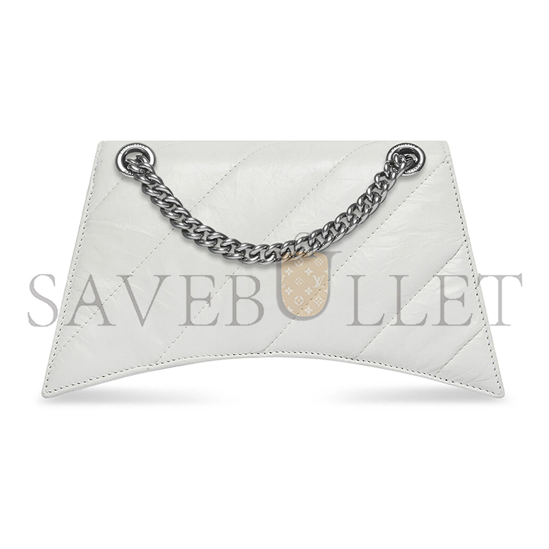 BALENCIAGA WOMEN'S CRUSH CHAIN BAG MINI IN WHITE 736016210J09001 (21.8*9.9*4.8cm)