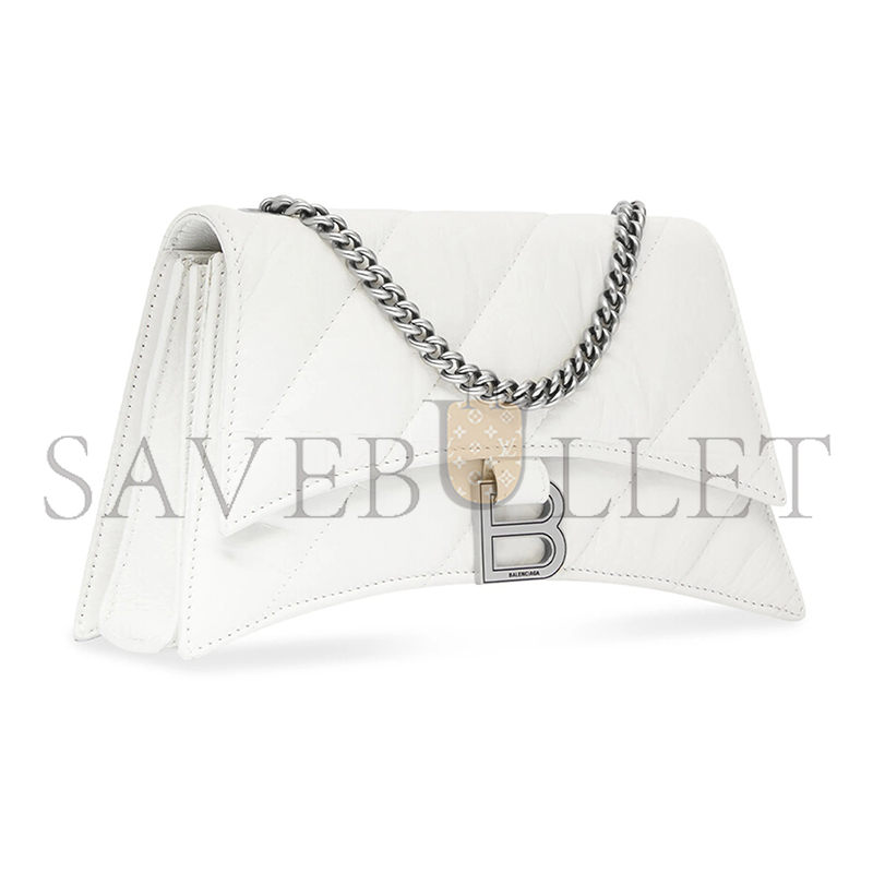 BALENCIAGA WOMEN'S CRUSH CHAIN BAG MINI IN WHITE 736016210J09001 (21.8*9.9*4.8cm)
