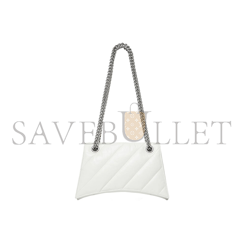BALENCIAGA WOMEN'S CRUSH CHAIN BAG IN SMALL WHITE 716351210J09001 (24.9*15*7.9cm)