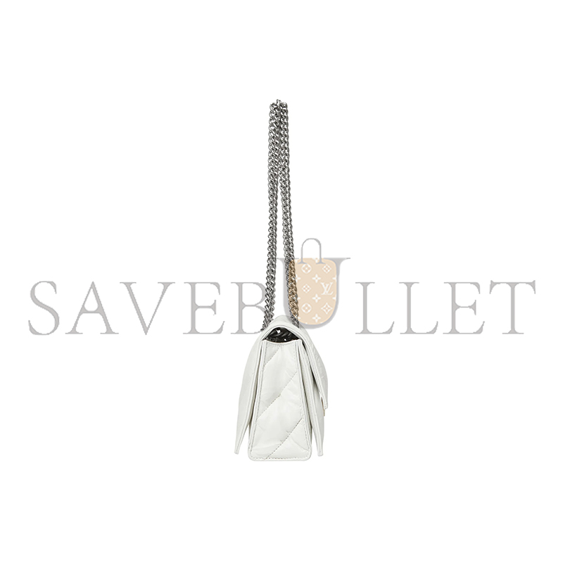 BALENCIAGA WOMEN'S CRUSH CHAIN BAG IN SMALL WHITE 716351210J09001 (24.9*15*7.9cm)