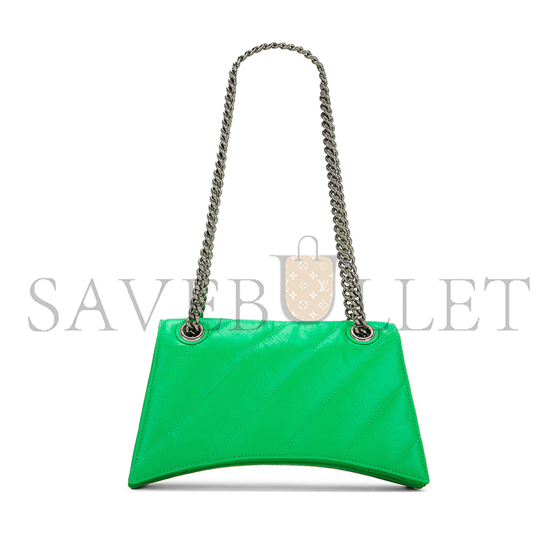 BALENCIAGA WOMEN'S CRUSH CHAIN BAG IN SMALL GREEN 716351210J03809 (24.9*15*7.9cm)