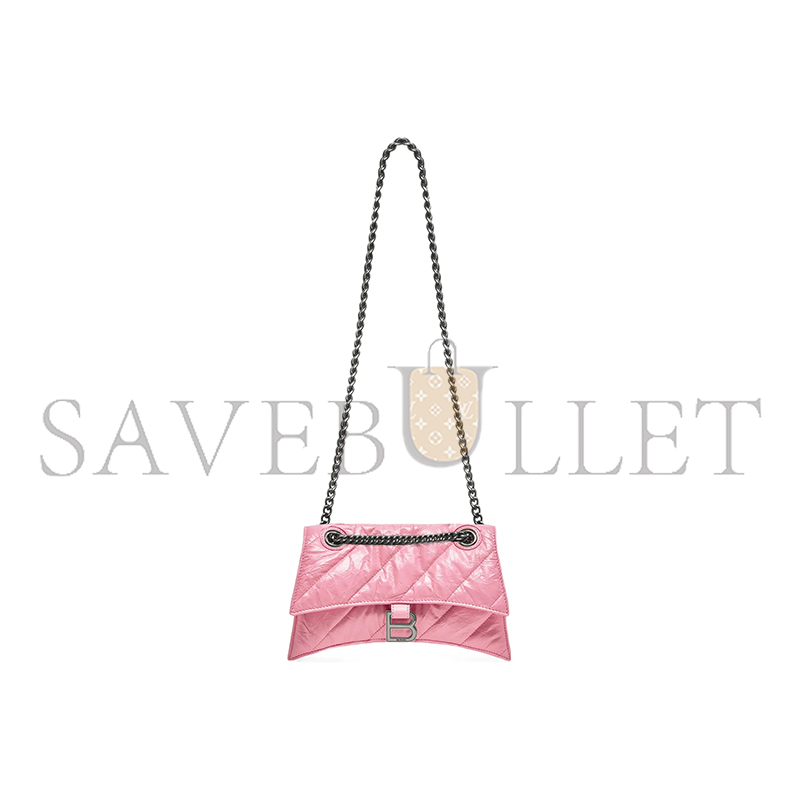 BALENCIAGA WOMEN'S CRUSH CHAIN BAG IN SMALL PINK 716351210J05812 (24.9*15*7.9cm)