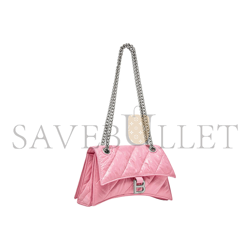 BALENCIAGA WOMEN'S CRUSH CHAIN BAG IN SMALL PINK 716351210J05812 (24.9*15*7.9cm)