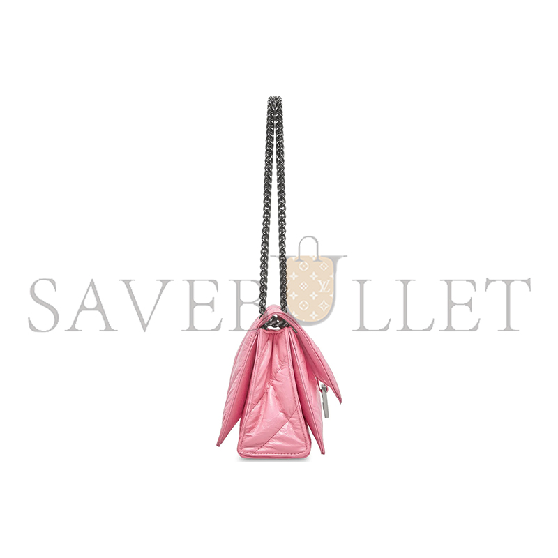 BALENCIAGA WOMEN'S CRUSH CHAIN BAG IN SMALL PINK 716351210J05812 (24.9*15*7.9cm)