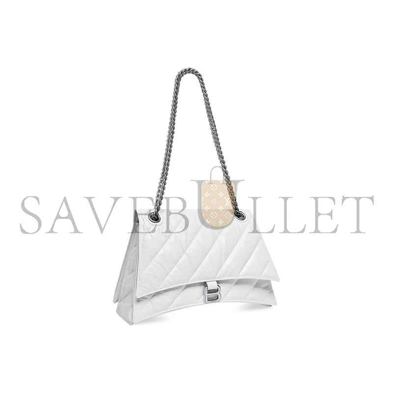 BALENCIAGA WOMEN'S CRUSH CHAIN BAG IN MEDIUM WHITE 716393210J09001 (31*19.8*6.9cm)
