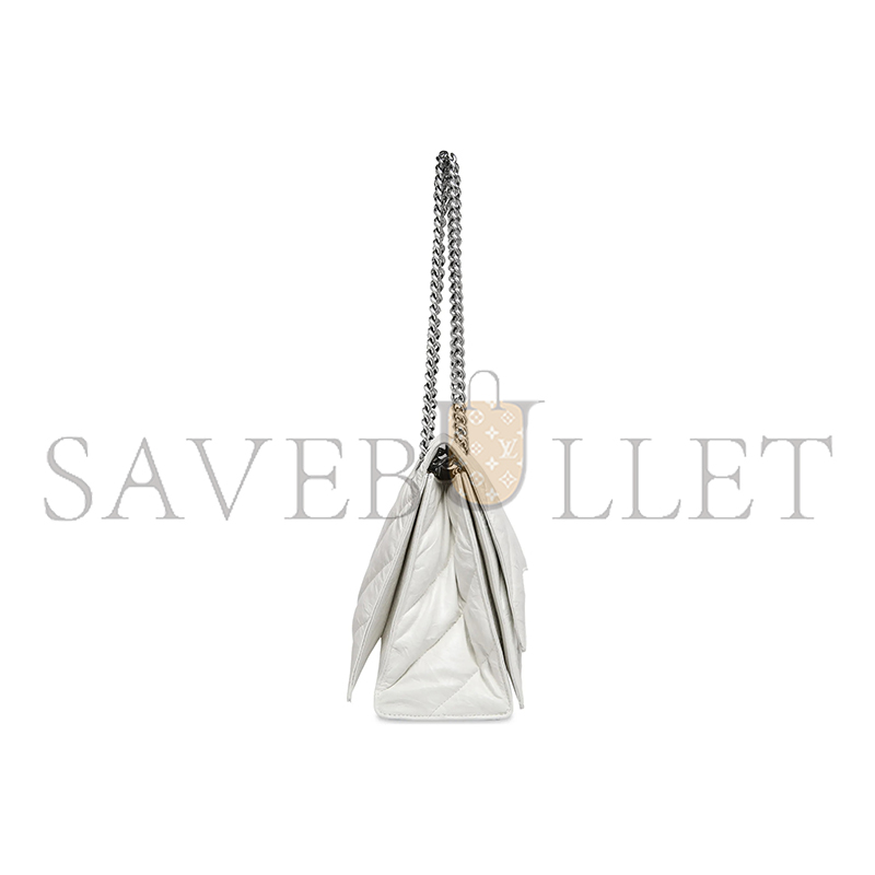 BALENCIAGA WOMEN'S CRUSH CHAIN BAG IN MEDIUM WHITE 716393210J09001 (31*19.8*6.9cm)