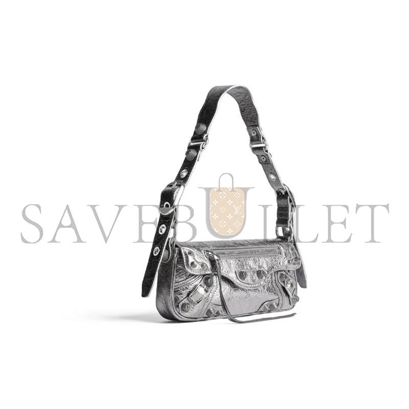 BALENCIAGA WOMEN'S LE CAGOLE IN MINI SILVER 7716700GT3Y8103 (22.8*12.9*4cm)