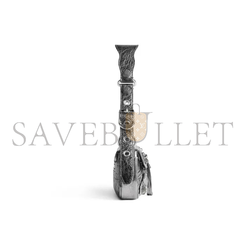 BALENCIAGA WOMEN'S LE CAGOLE IN MINI SILVER 7716700GT3Y8103 (22.8*12.9*4cm)