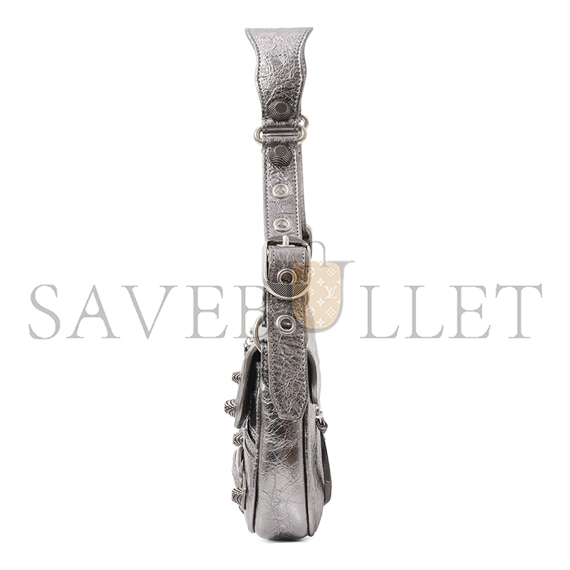 BALENCIAGA WOMEN'S LE CAGOLE IN SMALL SILVER 7716400GT3Y8103 (29.9*13.9*4.5cm)