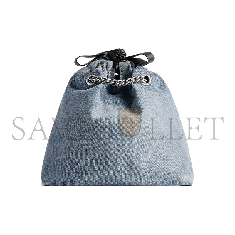 BALENCIAGA WOMEN'S CRUSH TOTE BAG IN SMALL DENIM 7429422AAYA4661 (25.9*23.9*9.9cm)