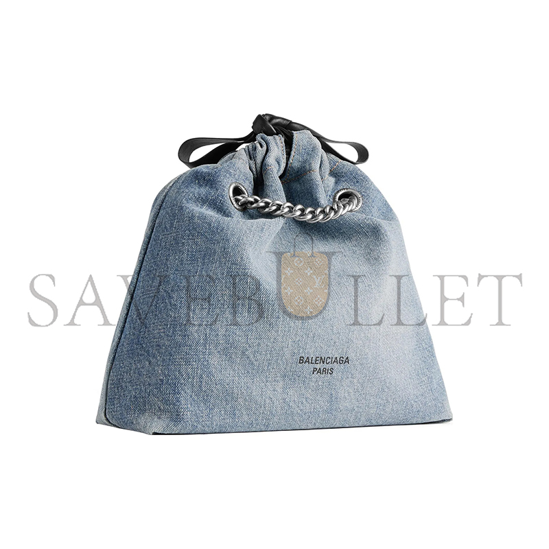 BALENCIAGA WOMEN'S CRUSH TOTE BAG IN SMALL DENIM 7429422AAYA4661 (25.9*23.9*9.9cm)