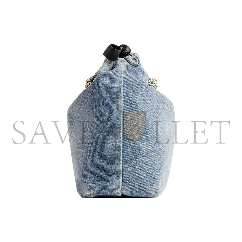 BALENCIAGA WOMEN'S CRUSH TOTE BAG IN SMALL DENIM 7429422AAYA4661 (25.9*23.9*9.9cm)