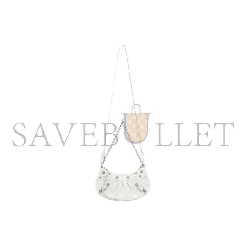 BALENCIAGA WOMEN'S LE CAGOLE CHAIN BAG MINI IN WHITE 69581423EBY9016 (20.8*13*4.3cm)