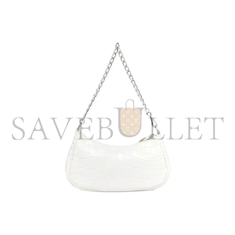 BALENCIAGA WOMEN'S LE CAGOLE CHAIN BAG MINI IN WHITE 69581423EBY9016 (20.8*13*4.3cm)