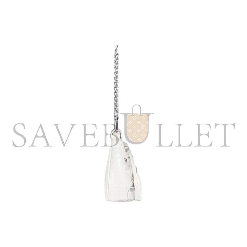 BALENCIAGA WOMEN'S LE CAGOLE CHAIN BAG MINI IN WHITE 69581423EBY9016 (20.8*13*4.3cm)