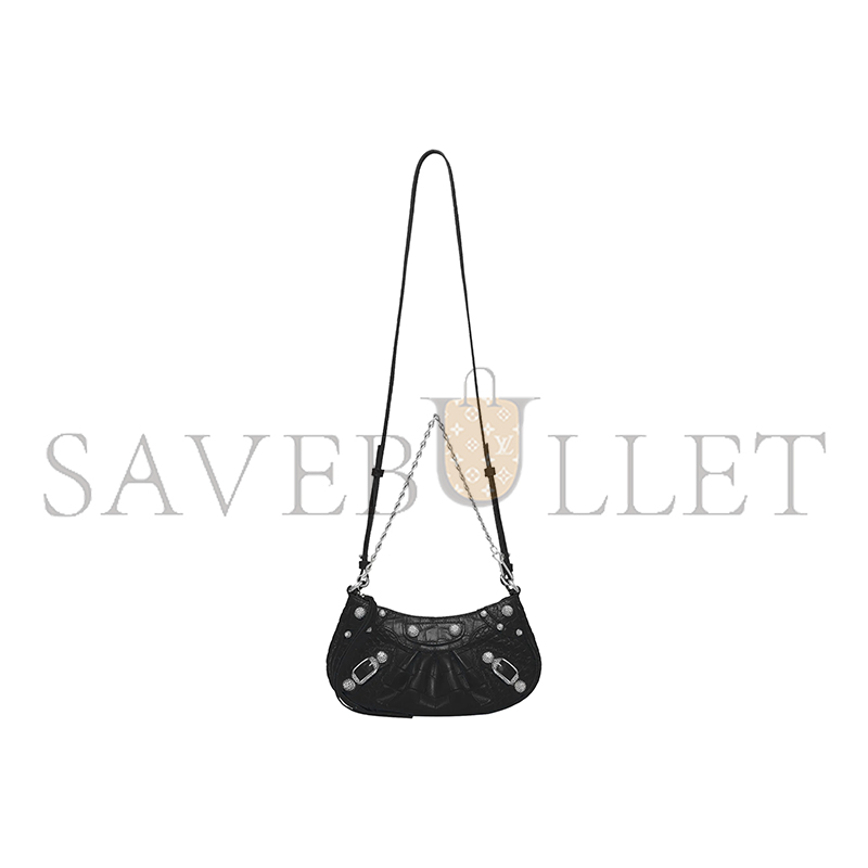BALENCIAGA WOMEN'S LE CAGOLE CHAIN BAG MINI IN SILVER BLACK 69581423EJY1000 (20.8*13*4.3cm)