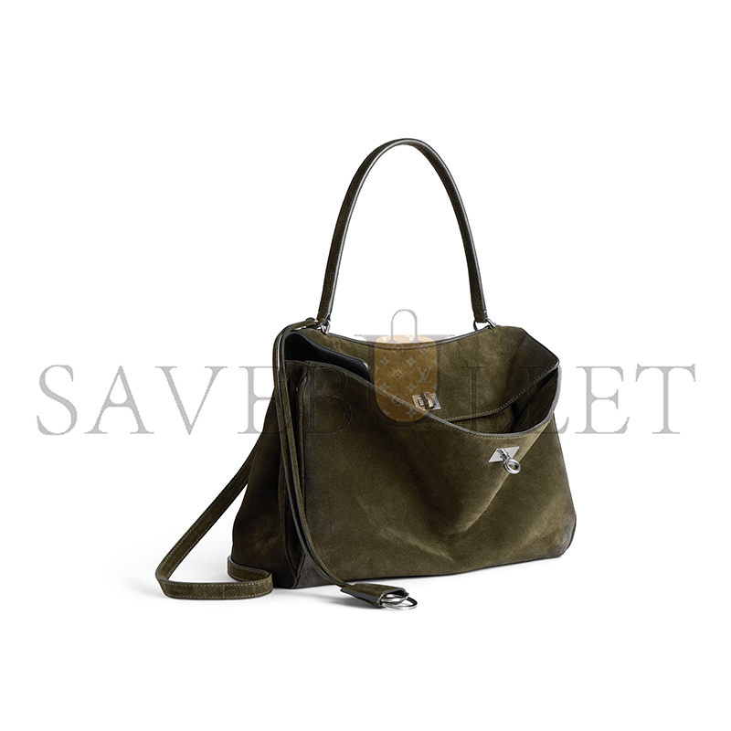 BALENCIAGA WOMEN'S RODEO HANDBAG MEDIUM IN KHAKI 7897722AB4G3503 (35*23.3*10.9cm) BALENCIAGA WOMEN'S RODEO HANDBAG MEDIUM IN KHAKI 7897722AB4G3503 (35*23.3*10.9cm)