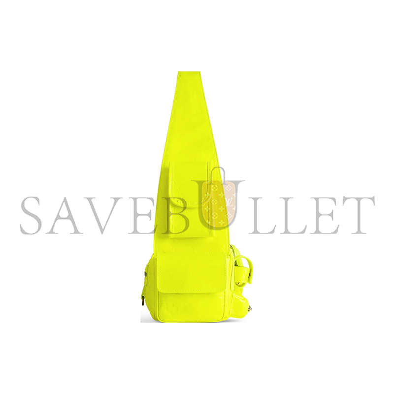 BALENCIAGA SUPERBUSY SLING BAG XS IN FLUORESCENT YELLOW 762516210CA7206 (32*12*10cm)