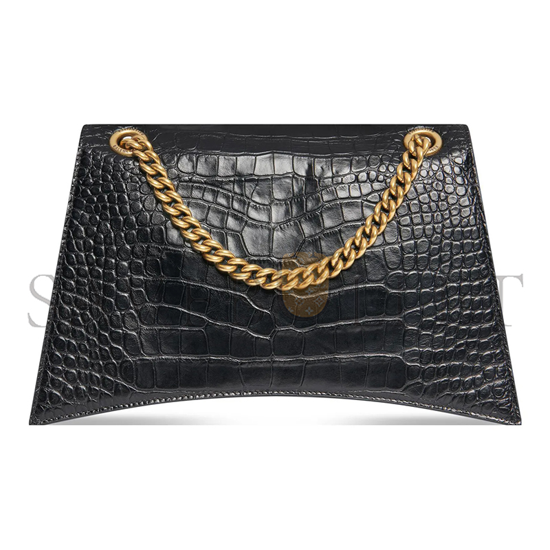 BALENCIAGA WOMEN'S CRUSH CHAIN BAG MEDIUM IN BLACK 716393210IX1000 (31*19.8*6.9cm)