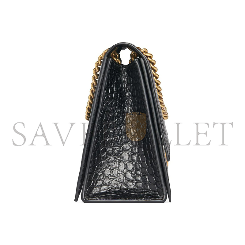 BALENCIAGA WOMEN'S CRUSH CHAIN BAG MEDIUM IN BLACK 716393210IX1000 (31*19.8*6.9cm)