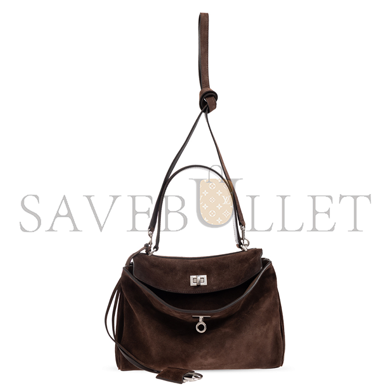 BALENCIAGA WOMEN'S RODEO HANDBAG SMALL IN LIGHT ESPRESSO 7897792AA3D1000 (28.9*20*9.9cm)