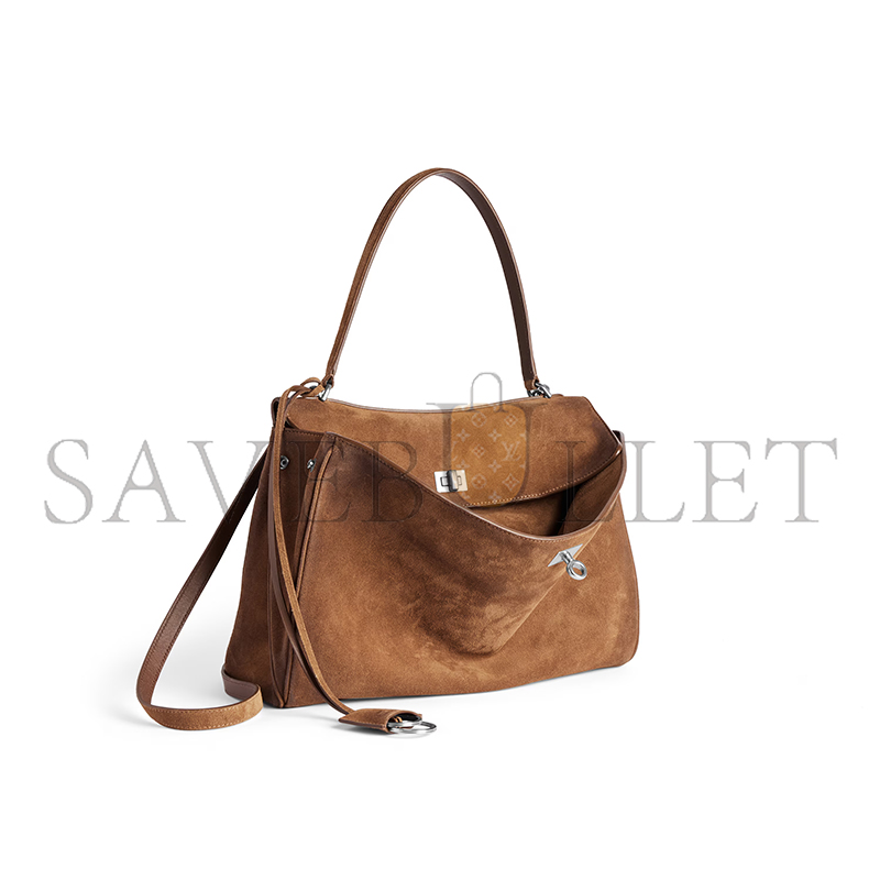 BALENCIAGA WOMEN'S RODEO HANDBAG MEDIUM IN CAMEL 7897722AB4G2533 (35*23.3*10.9cm) BALENCIAGA WOMEN'S RODEO HANDBAG MEDIUM IN CAMEL 7897722AB4G2533 (35*23.3*10.9cm)