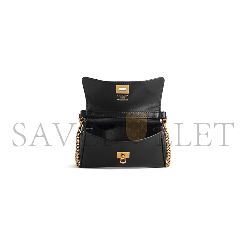 BALENCIAGA WOMEN'S RODEO BAG WITH CHAIN NANO IN BLACK 8194292ABKX1000 (16*9.9*4.5cm) BALENCIAGA WOMEN'S RODEO BAG WITH CHAIN NANO IN BLACK 8194292ABKX1000 (16*9.9*4.5cm)
