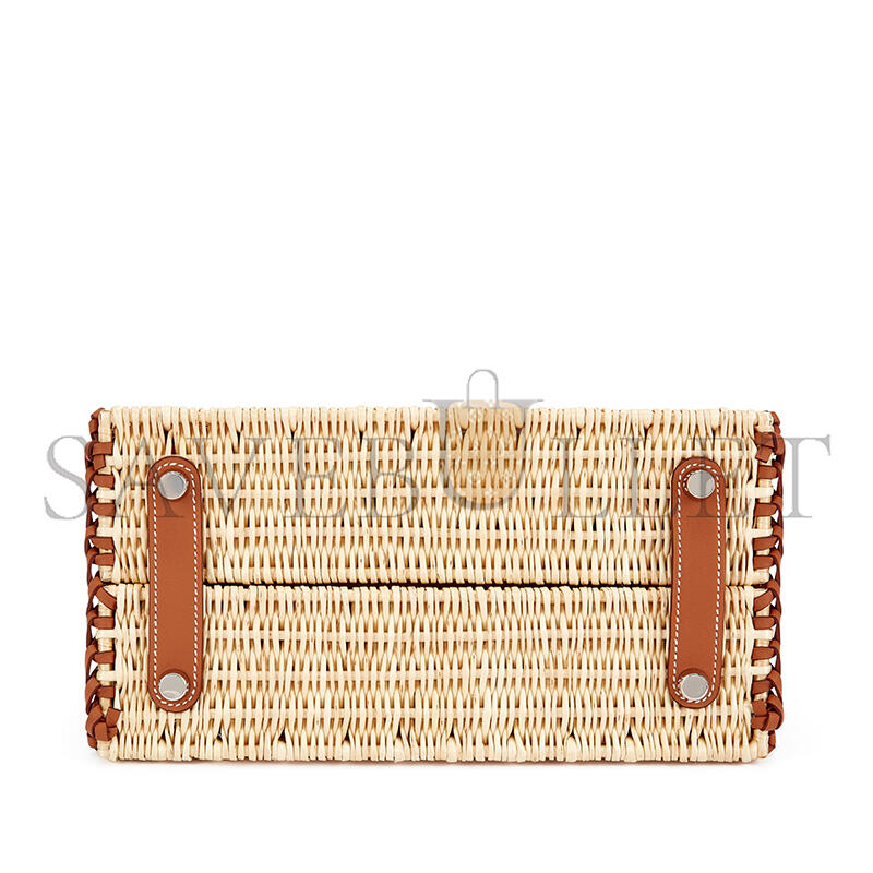HERMES MASTER GOLD SWIFT AND OSIER WICKER PICNIC BIRKIN 25 PALLADIUM HARDWARE 3691524 (25*20*13cm)
